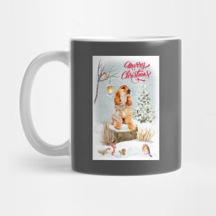 Golden Cocker Spaniel Merry Christmas Santa Dog Mug